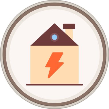 Elektrikli Flat çıkartması. Web Kullanımı için Vektör İllüstrasyonu