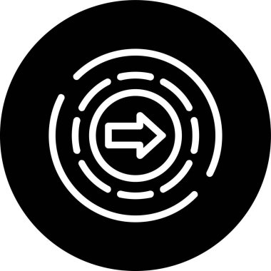 Sağ çizgi ters çevrilmiş daire. Web Kullanımı için Vektör İllüstrasyonu