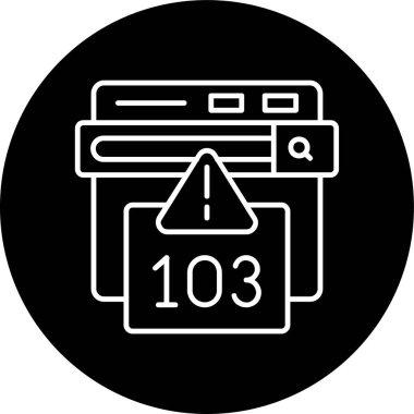 103 Hata Hatası ters çevrilmiş çember. Web Kullanımı için Vektör İllüstrasyonu