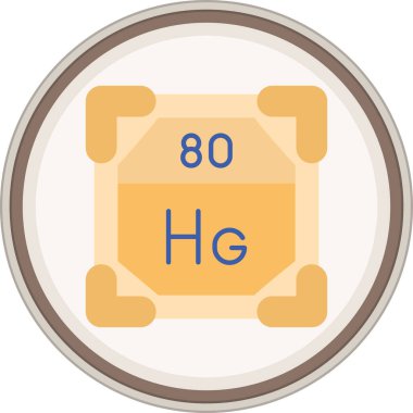 Mercury Flat çıkartması. Web Kullanımı için Vektör İllüstrasyonu