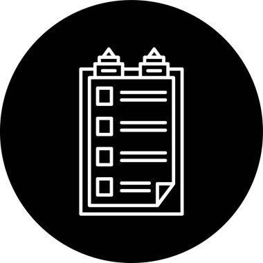 Kontrol Listesi Çemberi ters çevrildi. Web Kullanımı için Vektör İllüstrasyonu