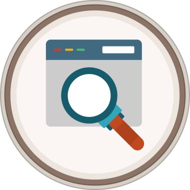 Daire etiketini arayın. Web Kullanımı için Vektör İllüstrasyonu