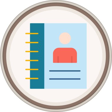 Adres Defteri Düz çıkartması. Web Kullanımı için Vektör İllüstrasyonu