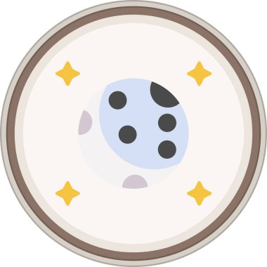 Dolunay Düz çıkartması. Web Kullanımı için Vektör İllüstrasyonu