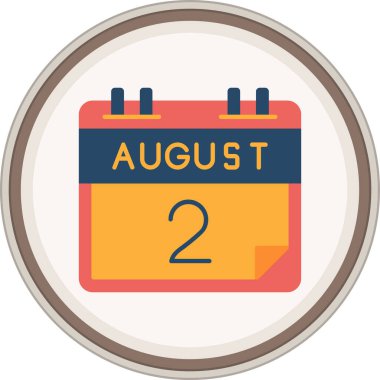 2 Ağustos etiketi. Web Kullanımı için Vektör İllüstrasyonu