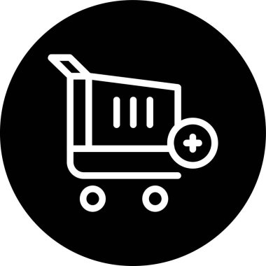 Shopping-cart Line inverted circle. Vector Illustration For Web Use