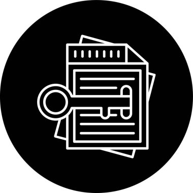 Document Line inverted circle. Vector Illustration For Web Use