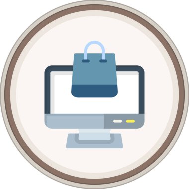 Shopping Bag Flat sticker. Vector Illustration For Web Use