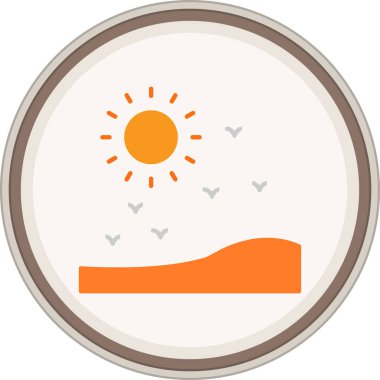 Güneş Düz çıkartması. Web Kullanımı için Vektör İllüstrasyonu