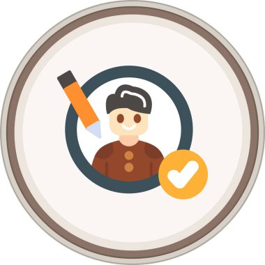 Profil Özelleştirme Düz Çıkartması. Web Kullanımı için Vektör İllüstrasyonu