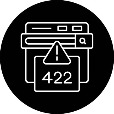 422 Hata Hatası ters çevrilmiş çember. Web Kullanımı için Vektör İllüstrasyonu