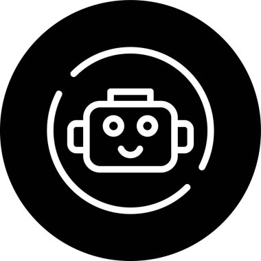 Chatbot-speech-bubble Line inverted circle. Vector Illustration For Web Use