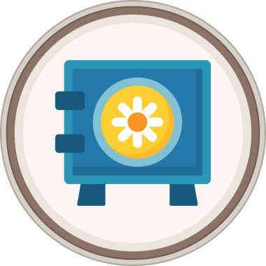 Vault Door Flat sticker. Vector Illustration For Web Use