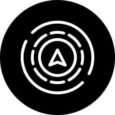 Pusula-kuzey hattı ters dönmüş daire. Web Kullanımı için Vektör İllüstrasyonu