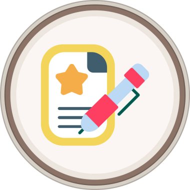 Pen Flat sticker. Vector Illustration For Web Use