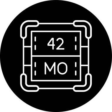 Molybdenum Hattı ters çevrilmiş daire. Web Kullanımı için Vektör İllüstrasyonu