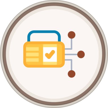 Hesap Güvenliği Flat etiketi. Web Kullanımı için Vektör İllüstrasyonu