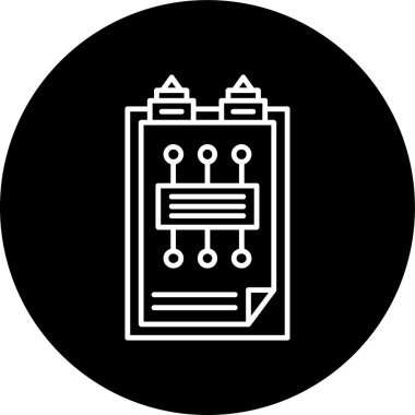 Workflow Line inverted circle. Vector Illustration For Web Use