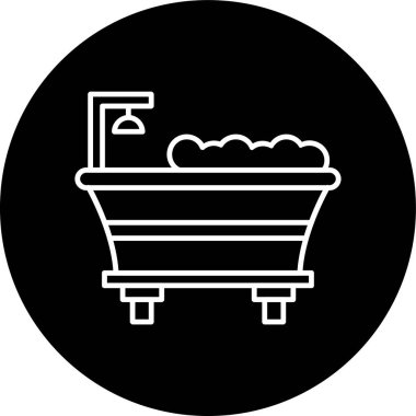 Küvet çizgisi ters çevrilmiş. Web Kullanımı için Vektör İllüstrasyonu