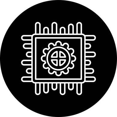 Hardware Line inverted circle. Vector Illustration For Web Use