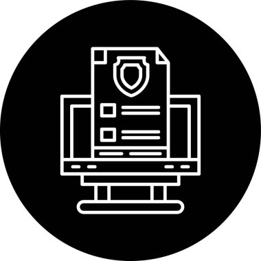 Insurance Line inverted circle. Vector Illustration For Web Use