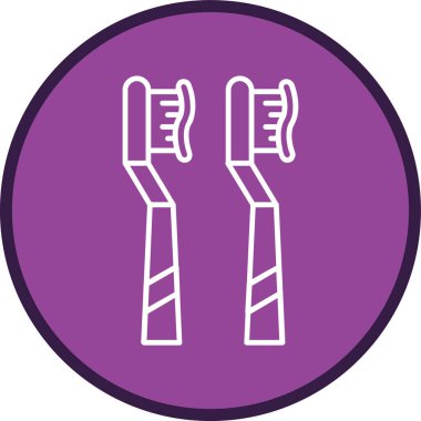 Toothbrush Line multi circle. Vector Illustration For Web Use