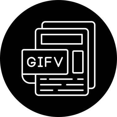 GIFV Dosya Hattı ters çevrilmiş çember. Web Kullanımı için Vektör İllüstrasyonu