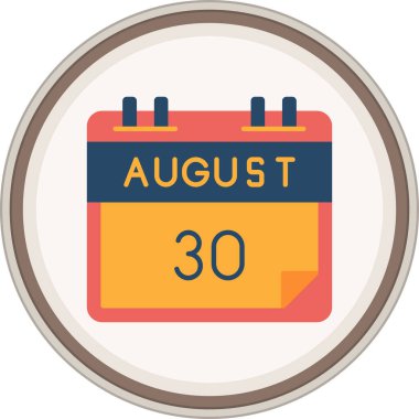 30 Ağustos çıkartması. Web Kullanımı için Vektör İllüstrasyonu