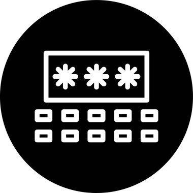 Password Line inverted circle. Vector Illustration For Web Use