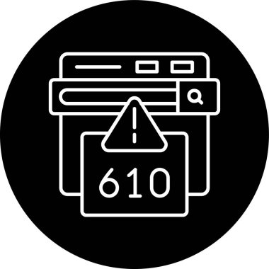 610 Hata Hatası ters çevrilmiş çember. Web Kullanımı için Vektör İllüstrasyonu