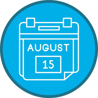 15 Ağustos Tarih Hattı çoklu daire. Web Kullanımı için Vektör İllüstrasyonu