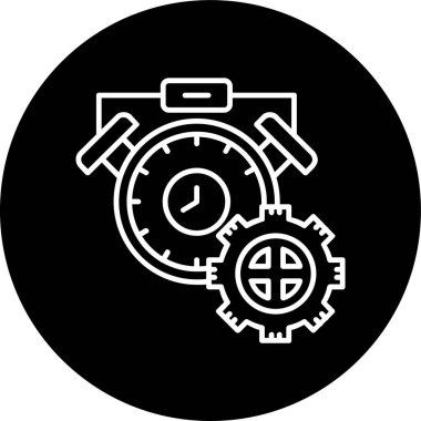 Zaman Yönetim Hattı ters çevrildi. Web Kullanımı için Vektör İllüstrasyonu