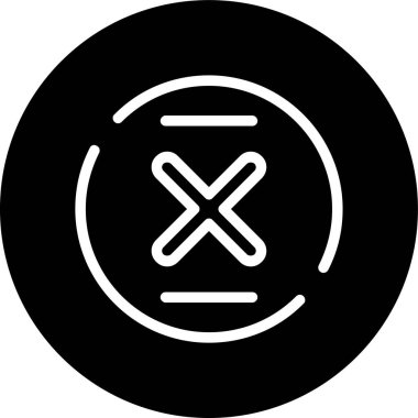 X Hattı ters çevrilmiş daire. Web Kullanımı için Vektör İllüstrasyonu