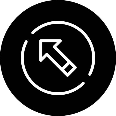 Arrow-up-left Line inverted circle. Vector Illustration For Web Use