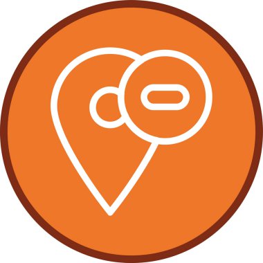 Harita işaretleyicisiz çoklu çizgi dairesi. Web Kullanımı için Vektör İllüstrasyonu