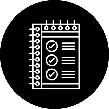 Kontrol Listesi Çemberi ters çevrildi. Web Kullanımı için Vektör İllüstrasyonu