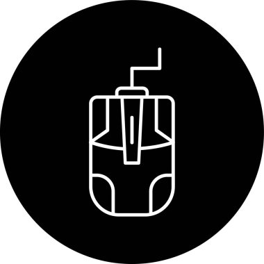 Mouse Line inverted circle. Vector Illustration For Web Use