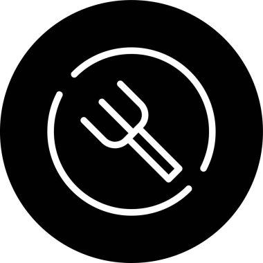 Fork Line inverted circle. Vector Illustration For Web Use