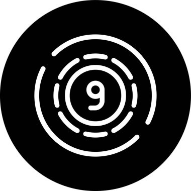 9 Line inverted circle. Vector Illustration For Web Use