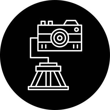 Kamera Hattı ters çevrilmiş daire. Web Kullanımı için Vektör İllüstrasyonu