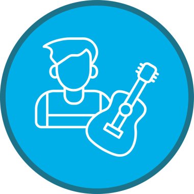 Musician Line çok daireli. Web Kullanımı için Vektör İllüstrasyonu