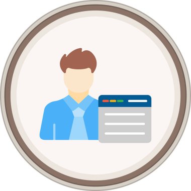 User Browser Flat sticker. Vector Illustration For Web Use