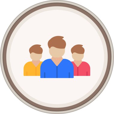 Team Flat sticker. Vector Illustration For Web Use