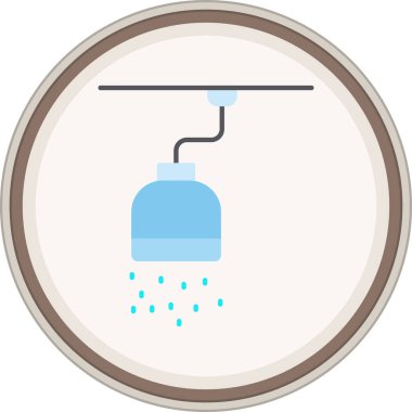 Shower Flat sticker. Vector Illustration For Web Use