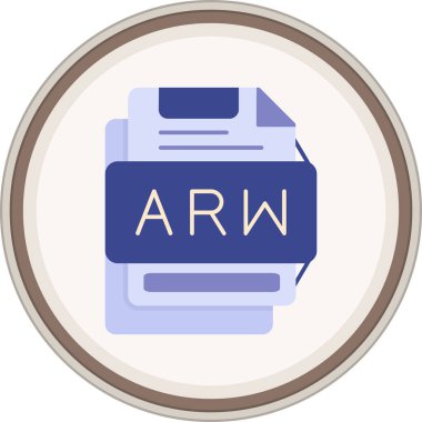 ARW yassı çıkartması. Web Kullanımı için Vektör İllüstrasyonu