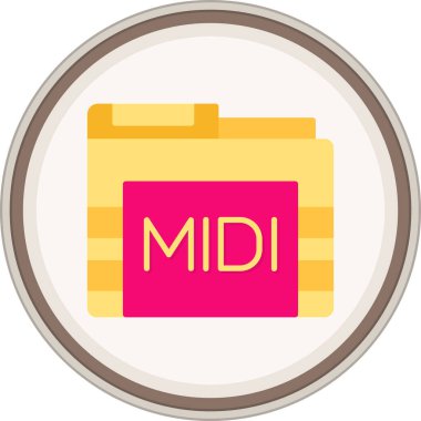 Midi Flat çıkartması. Web Kullanımı için Vektör İllüstrasyonu