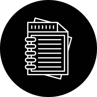 Note Page Line inverted circle. Vector Illustration For Web Use