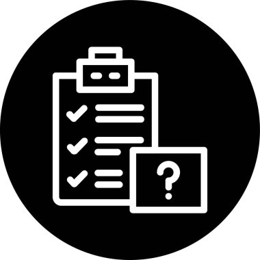 Clipboard Question Line inverted circle. Vector Illustration For Web Use