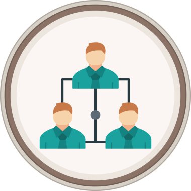 Hiyerarşi Düz çıkartması. Web Kullanımı için Vektör İllüstrasyonu