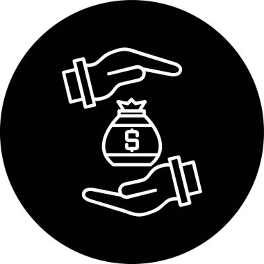 Save Money Line inverted circle. Vector Illustration For Web Use